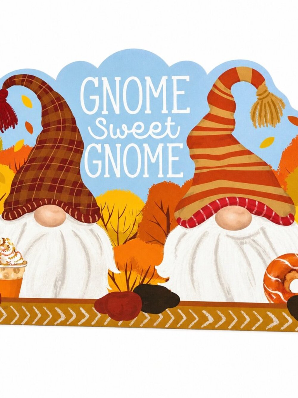 Thanksgiving Gnome Sweet Gnome Fall Cut Out Placemats Vinyl Foam Back Set of 4